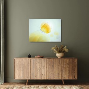 Tablou pe sticlă - Fluturele galben (70x50 cm)