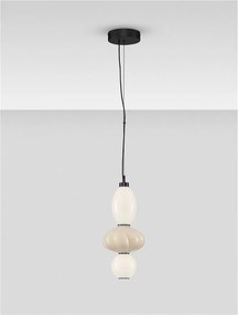 Pendul LED decorativ ceramic Bej, Alb, ONETA