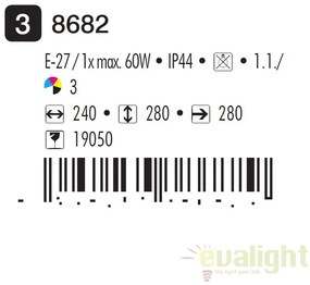 Aplica de perete exterior IP44, verde Oslo 8682 RX