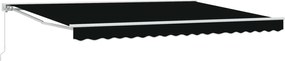 vidaXL Copertină retractabilă manuală Negru 4 × 3,5 m