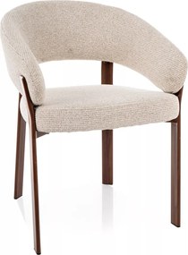 Scaun lemn tapitat Nagoja D 255 bej deschis/nuc- H79 cm
