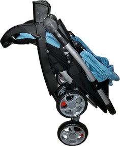 Carucior nou nascuti 2 in 1 Baby Care™ Pro C18, Maner reversibil, Spatar reglabil in 3 trepte, Amortizoare, Frana picior,Pliabil , Albastru