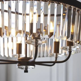 Endon 100711 - Candelabru suspendat pe lanț CHESTERFIELD, 6xE14/6W/230V, Ø 55 cm, negru