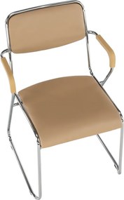 Scaun conferinţă, piele ecologică maro, DERYA