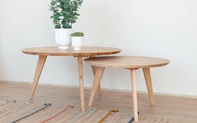 Masă stejar masiv Cafea Oscar Rotundă - ⌀90cm