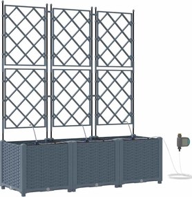 vidaXL Vază pentru Grădină 3 pcs Gri Deschis Oțel