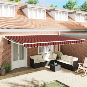 vidaXL Marchiză retractabilă manuală portocalie și maro 500x300 cm