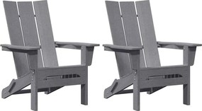 vidaXL Scaun pentru Grădină 2 pcs Gri deschis 80.5 x 74.5 x 92 cm