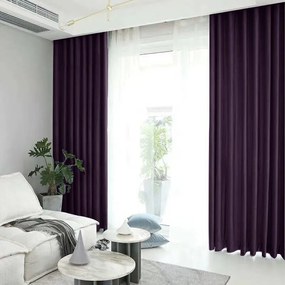 Draperie din catifea blackout cu rejansa transparenta cu ate pentru galerie, Madison, densitate 700 g/ml, Thamarind, 1 buc