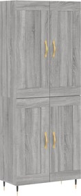 vidaXL Dulap înalt, gri sonoma, 69,5x34x180 cm, lemn compozit
