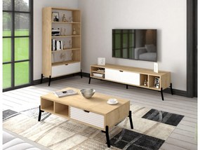 Set mobilier living Ponusetta (Stejar zafir + alb). 1107147