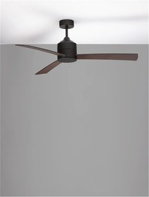 Ventilator de tavan cu telecomanda design modern AXEL negru/nuc