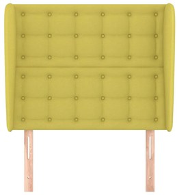 Tablie de pat cu aripioare, verde, 93x23x118 128 cm, textil 1, Verde, 93 x 23 x 118 128 cm
