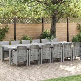 vidaXL Set de mese în grădină 13 pcs Gri deschis Pentru 12 persoane