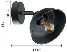 Spot de perete FAUN 1xE27/60W/230V negru