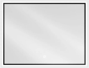 Mexen Erma oglindă de baie iluminată 80 x 60 cm, LED 6000K, anti-abur, ramă neagră - 9814-080-060-611-70