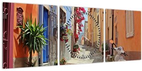 Tablou cu strada din Sardinia (cu ceas) (90x30 cm)