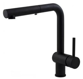 Paffoni - Baterie pentru chiuvetă LIGHT, cu duș extractibil, 29,2 cm, negru