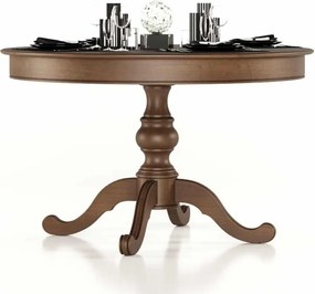 Masă lemn masiv Dining Seraphia Rotundă Pliabilă 130 x 79 cm