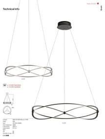 Lustră LED dimabilă pe cablu Redo 01-2251 QUARK LED/43W/230V 3000K crom