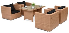 Mobilier de grădină din tehnoratan Roma Premium 4 Garden Point, culoarea mierii