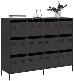 vidaXL Dulap, negru, 135x39x103,5 cm, oțel laminat la rece