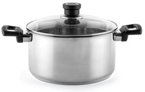 Cratiță Luigi Ferrero Sophia FR-3405, 24x13 cm, 5.4 l, Oțel 18/10, Capac din sticlă, Inducție, Inox