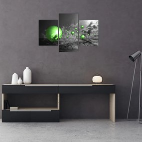 Tabloul bilelor verzi abstracte (90x60 cm)