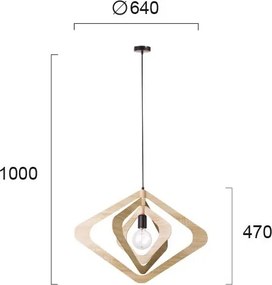 Lampă suspendată cu cablu ROXIE 1xE27/15W/230V maro