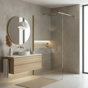 Paravan de dus Rea Flexi Transparent / Brush Gold 100