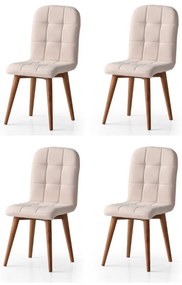 Set de scaune de sufragerie Retro Cream andWalnut, 4 buc.