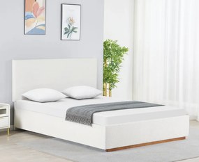 Pat cu somieră si spaţiu de depozitare 160x200, alb, NUVOLA