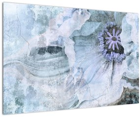 Tablou - Frescă florală pe un perete de cărămidă (90x60 cm)