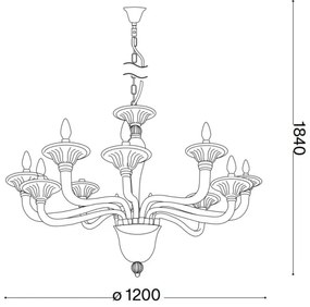 Lustră pe cablu Ideal Lux BRIGITTA 12×E14/40W/230V