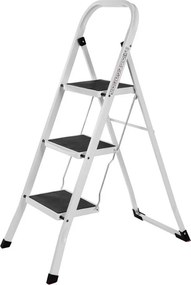 Scarǎ pliabilă STEP, 3 trepte, max. 150 kg, alb/negru SongmicsHome