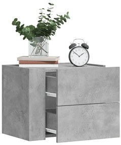 vidaXL Noptieră de perete, gri beton, 45x30x35 cm