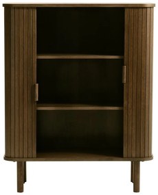 Dulap maro cu aspect de lemn de stejar cu ușă glisantă 113x90 cm Cavo – Unique Furniture