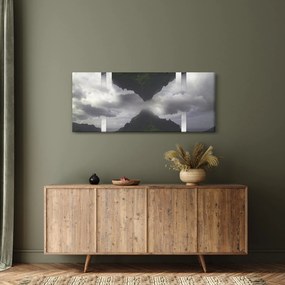 Tablou - Munții din Islanda, colaj geometric (120x50 cm)