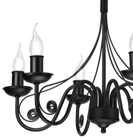 Lustră pe lanț DONATO 6xE14/40W/230V negru