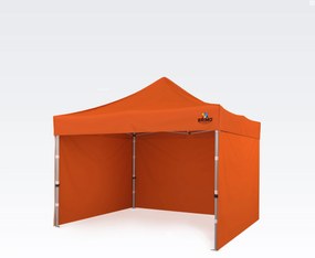 Cort pliant de vânzare din aluminiu 3x3m: Viteză și fiabilitate pentru organizații non-profit și cluburi - cu 3 pereți - Portocaliu