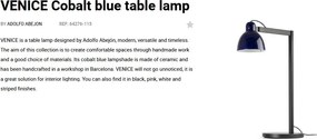 Veioza/Lampa de masa design decorativ VENICE Blue