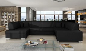Canapea modulara cu spatiu pentru depozitare, 320x73x207 cm, Havana L02, Eltap (Culoare: Maro inchis texturat / Bej deschis)