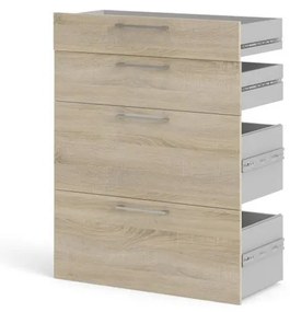 Dulap Modulo 89 x 40 x 113 cm, sertare, alb / stejar sonoma
