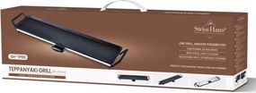 Gratar teppanyaki Swiss Haus SH-TP90, 2000 W, 90 x 23 cm, Acoperire ceramica, Piese detasabile, Control temperatura, Negru