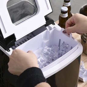 HOMCOM Masina pentru Gheata pentru Casa Producator de Ghiata 12kg/24h Neagra | Aosom Romania