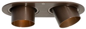 Set de 6 spoturi încastrate bronz închis GU10 35mm înclinabile cu 2 lumini - Installa