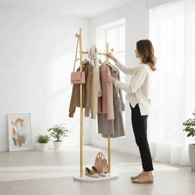 Cuier din metal ,culoare auriu,170x58 cm