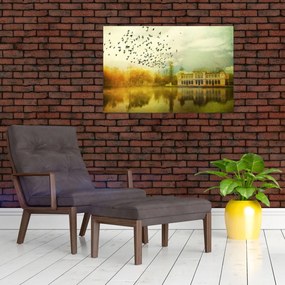 Tablou peisajului pictat cu sediul (90x60 cm)