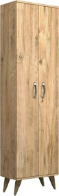 Dulap baie BDL0102, stejar, PAL melaminat, cu 2 usi, 49x32x185 cm