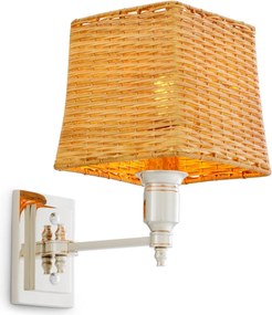 Aplica de perete LUX cu abajur din ratan Lexington nickel